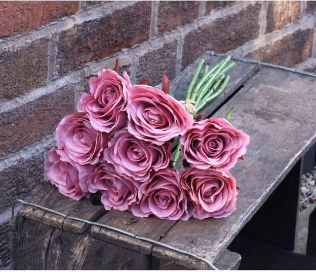 KDMD Dusky Pink Artificial Rose Flower Bundle – 1