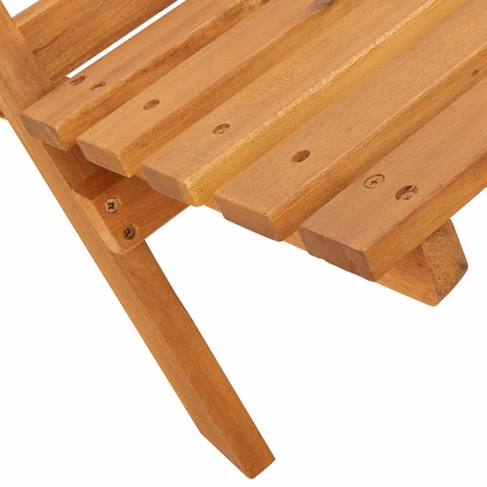 Berkfield Home Set of 4 Folding Garden Chairs in Beige Solid Acacia Wood – 3
