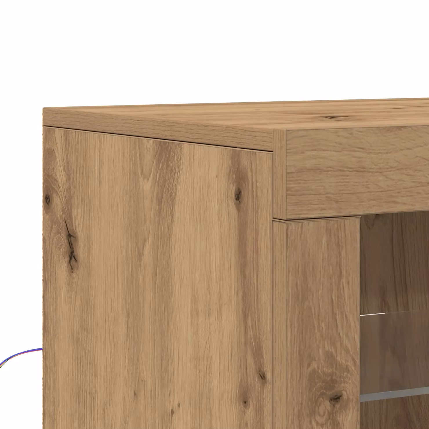 Berkfield Home Artisan Oak Sideboard with Integrated LED Lights in Brown, W/D/H: 60.5 x 37 x 67 cm – 4