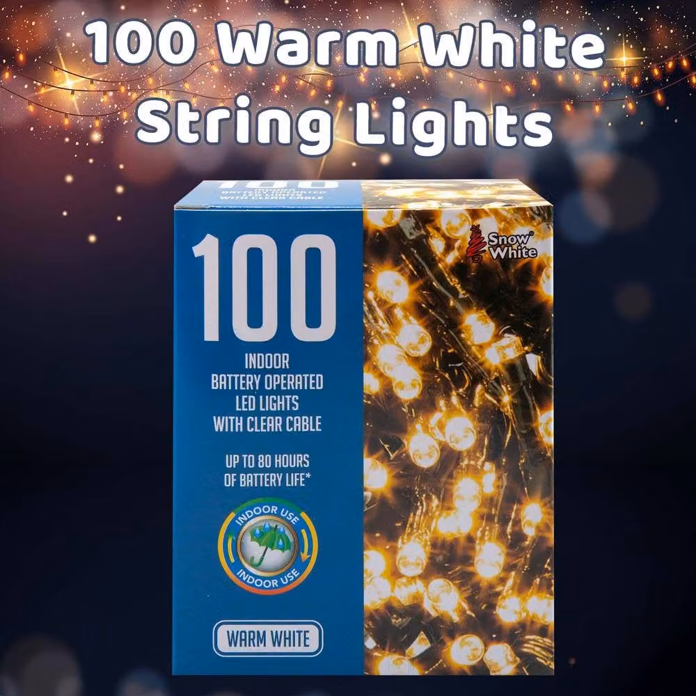 VFM e-Store Christmas Warm White LED String Lights with 100 Bulbs – 3