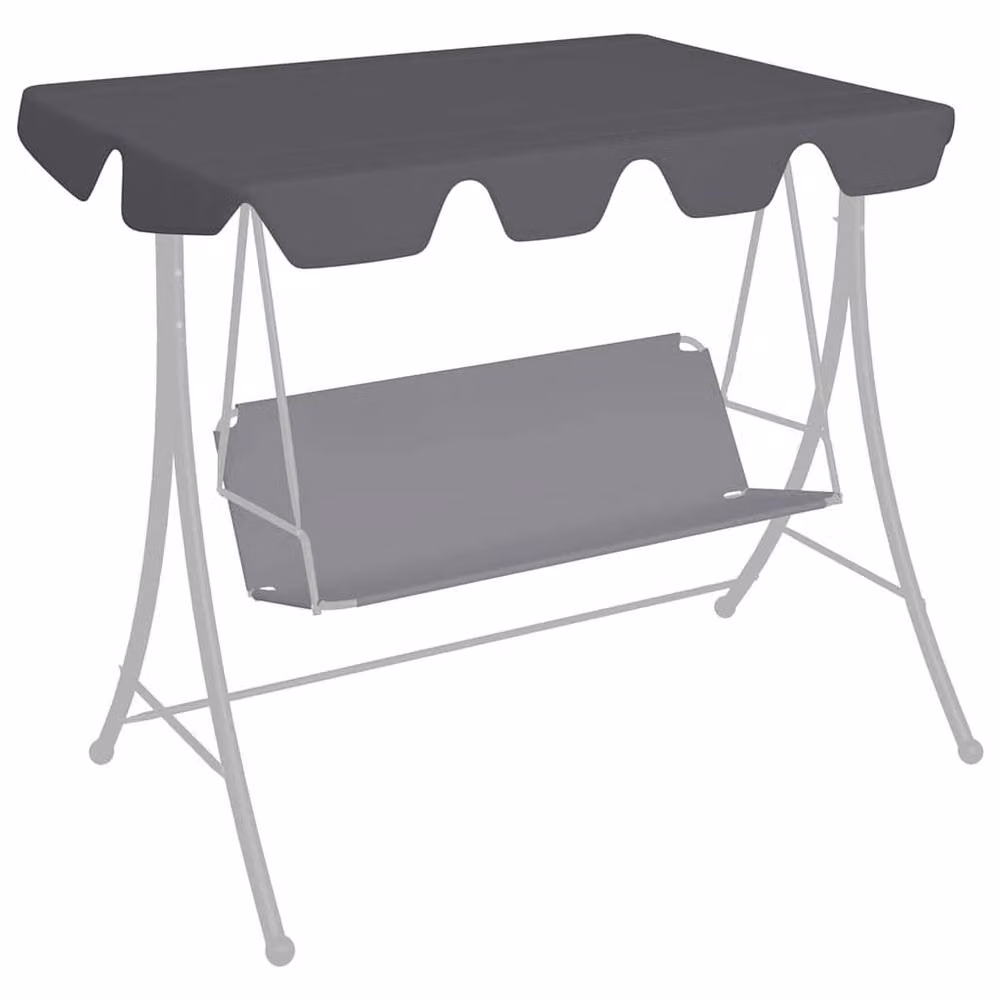 Berkfield Home Replacement PVC-Coated Garden Swing Canopy in Anthracite Grey, W/D/H: 150 x 105 x 70 cm – 2