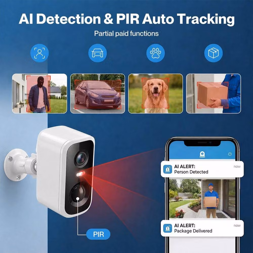 KORVIXA 2K Wireless Solar Powered Security Camera in White – 5