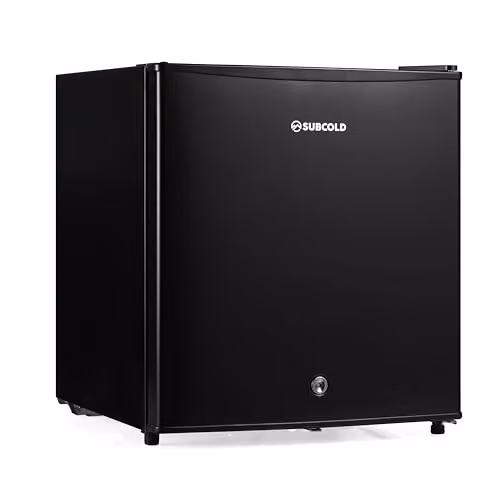 Subcold Eco50 Mini Fridge Black, 45L Countertop Compressor Model with Lockable Solid Door