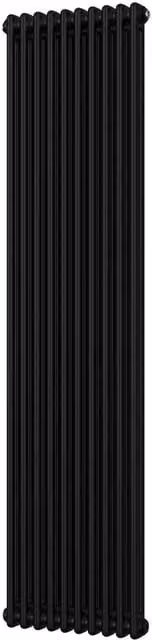 UK Radiators Alpha 2 Column Vertical Radiator in Black, H 180 cm x W 46 cm – 1