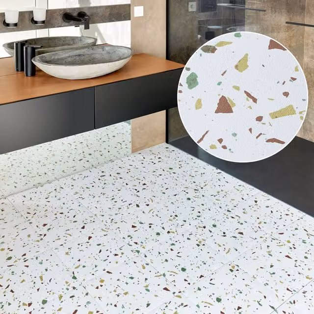 Novecrafto Self Adhesive Vinyl Floor Tiles, 30-Pack, White, W/D: 30.5 x 30.5 cm