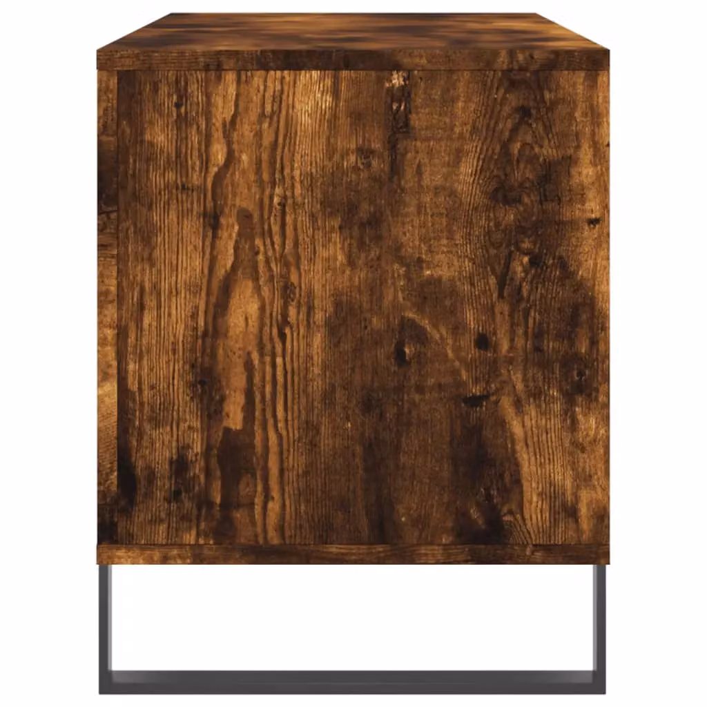 Berkfield Home Smoked Oak Record Cabinet in Brown, W/D/H: 100 x 38 x 48 cm – 3