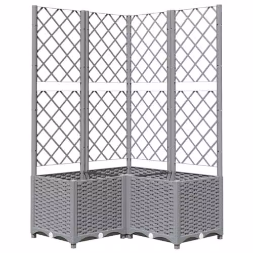 vidaXL Garden Planter Tub in Grey, W/D/H: 80 x 80 x 136 cm – 1