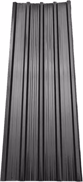 FLAVORA 12-Piece Black Corrugated Galvanised Metal Roof Sheets, W: 52 cm, L: 1000 cm