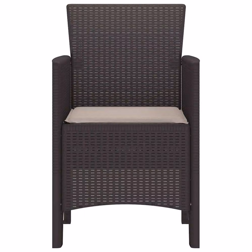 Berkfield Home Modern Garden Chair Set of 2 with Cushions, Brown and Taupe – 4