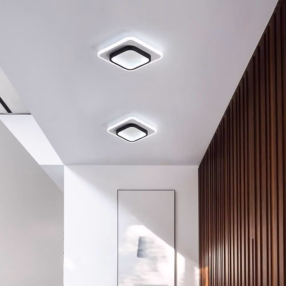 Goeco Modern Square LED Ceiling Light, 24W, 6500K Cool White, Black and White – 4