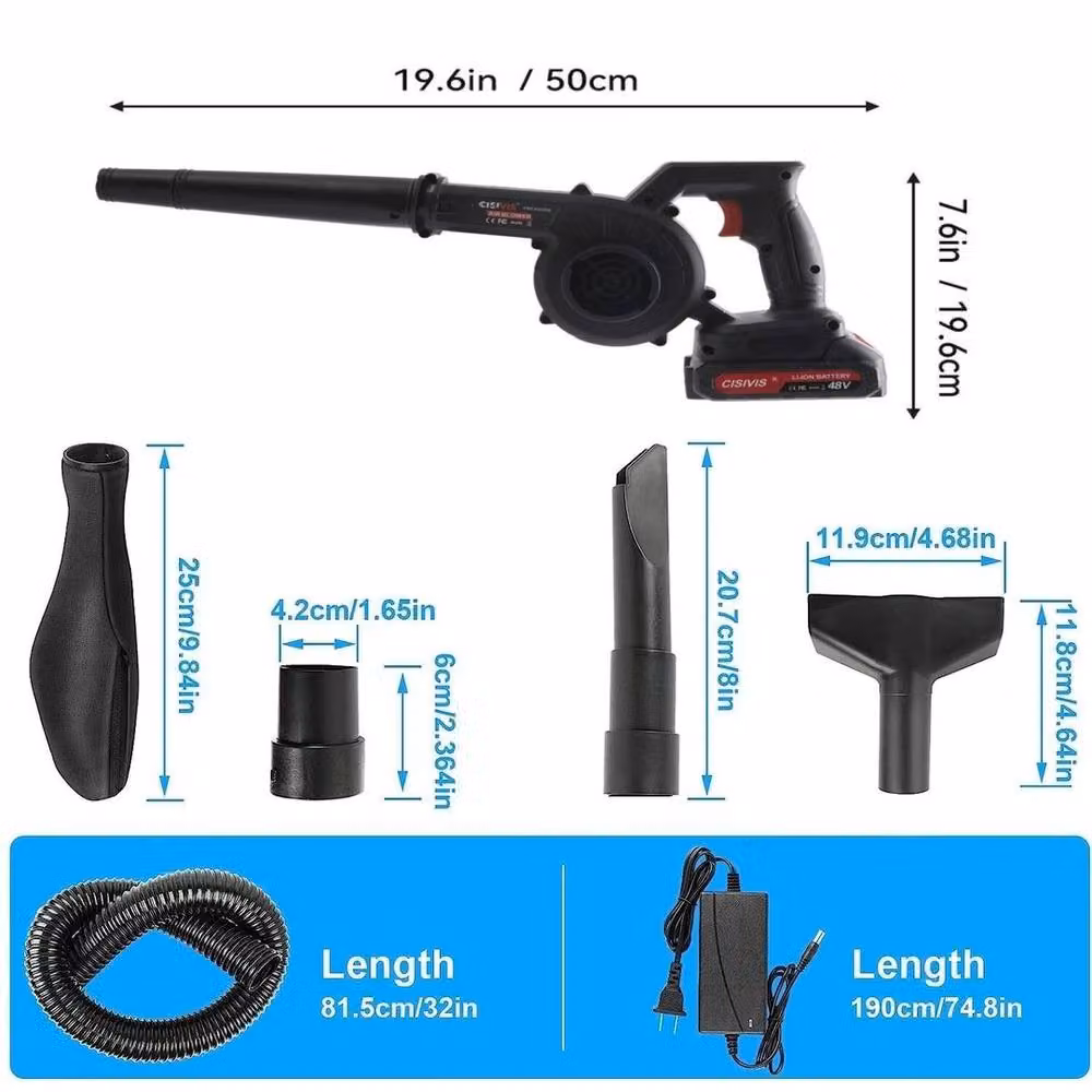 EONLION 2-in-1 Cordless Leaf Blower with Rechargeable Battery, Black – 2