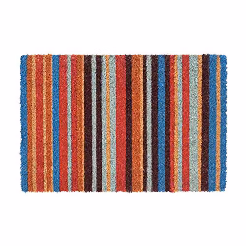 Nicola Spring Striped Coir Door Mat, Multicolour, W: 90 cm, D: 60 cm – 1