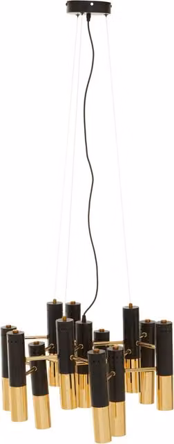 Fifty Five South Orsina Minimalist Metal Pendant Light in Gold and Black with 13 LED Bulbs, W/D/H: 60 x 37 x 60 cm