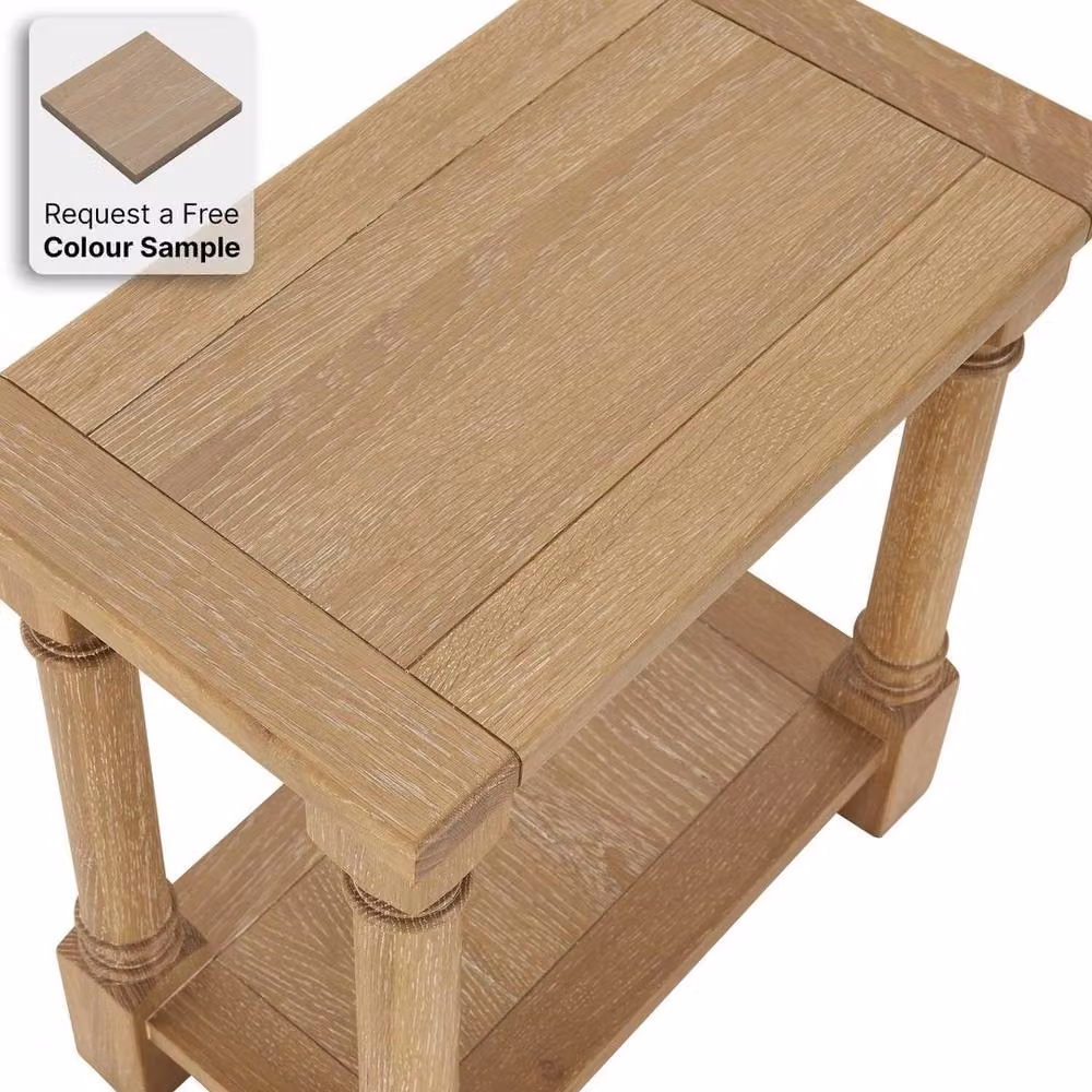 FORGEVIO Classic Oak Side Table in Whitewash Natural Oak for your Living Room – 3
