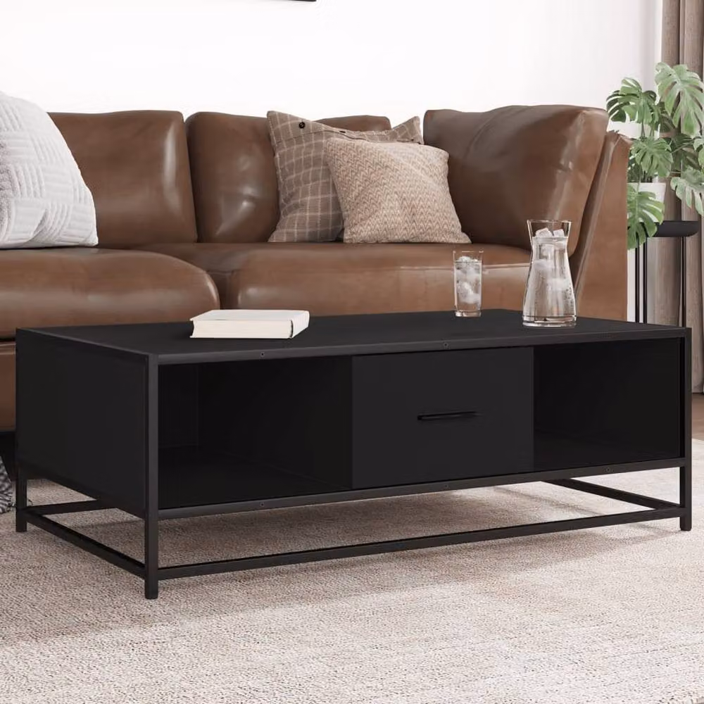 Berkfield Home Industrial Black Coffee Table, W/D/H: 100 x 57 x 35 cm – 2