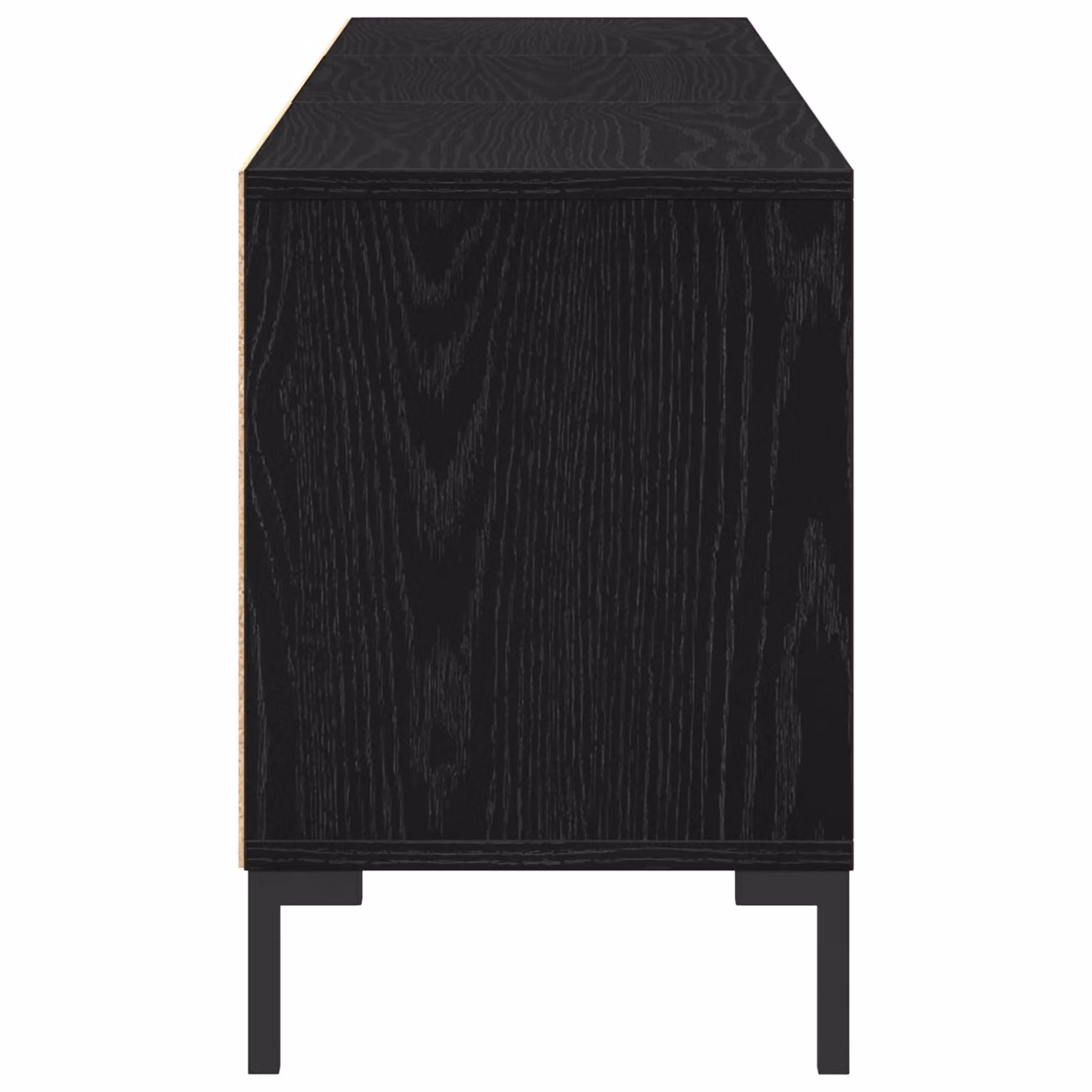 Berkfield Home Modern TV Cabinet in Black Oak, W: 150 cm, D: 30 cm, H: 44.5 cm – 3
