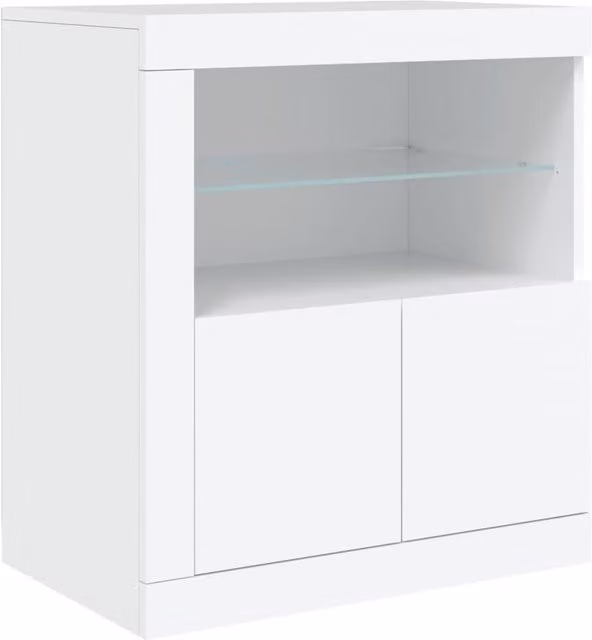 Berkfield Home Modern White Sideboard with Integrated LED Lights, W/D/H: 60.5 x 37 x 67 cm – 1