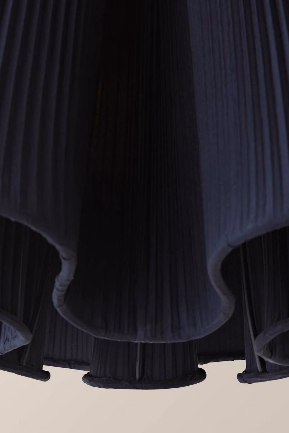 ValueLights Jemima Pleated Scalloped Easy Fit Fabric Lamp Shade in Dark Navy Blue – 3