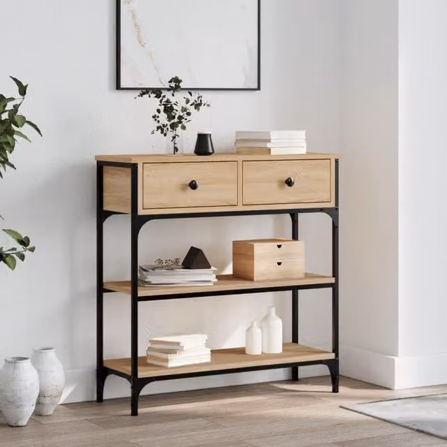 Berkfield Home Sonoma Oak Console Table, Brown, W: 72.5 cm, D: 25 cm, H: 75 cm – 1