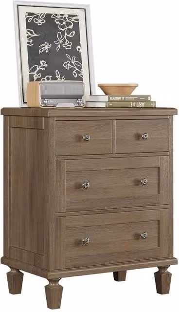 VOGREX Vintage 4 Drawer Wood Dresser in Brown – 1