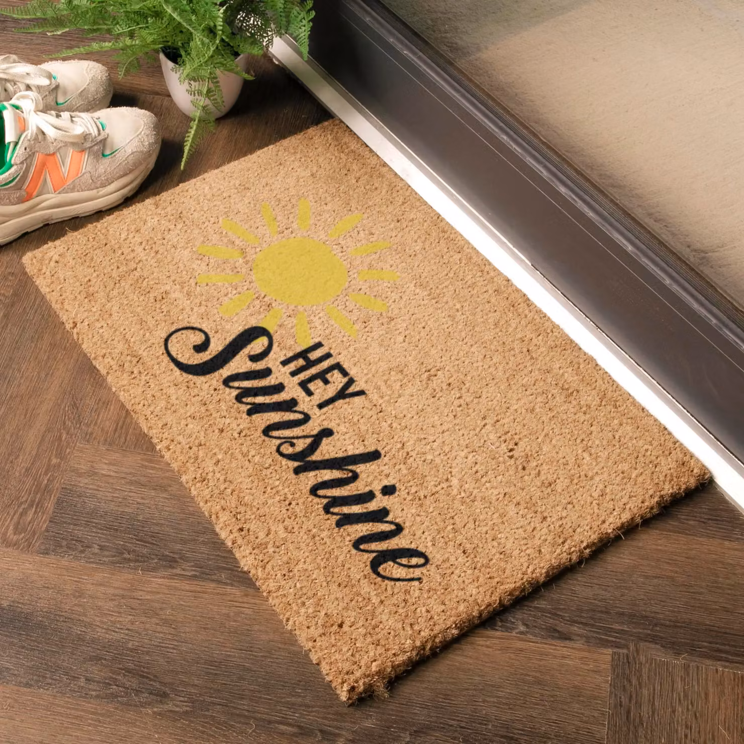 Artsy Mats Hey Sunshine Coir Doormat in Brown, W/D: 60 x 40 cm – 2