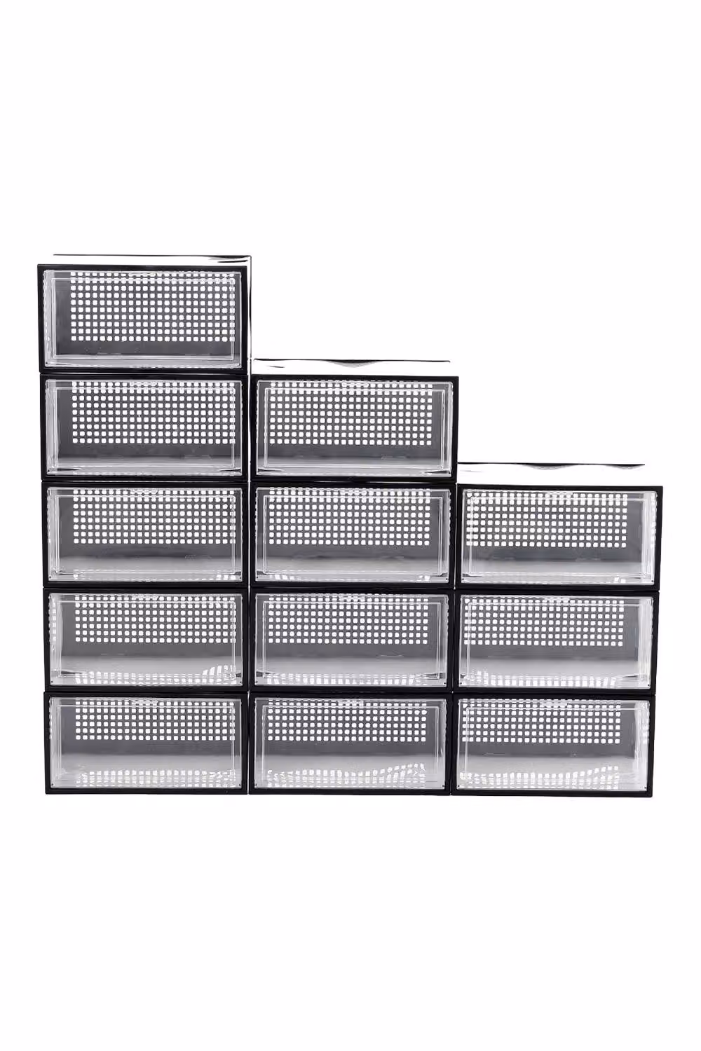 Garden Sanctuary Set of 12 Transparent Plastic Stackable Shoe Storage Boxes – 2