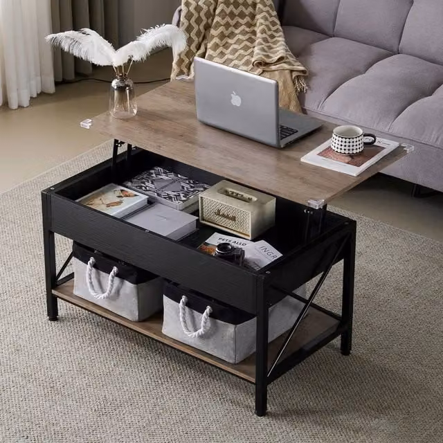 EONLION Black Lift Top Coffee Table for your Living Room, Width: 100 cm – 1