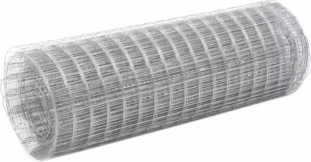 Berkfield Home Galvanised Steel Chicken Wire Fence, Silver, 10 x 0.5 m – 1