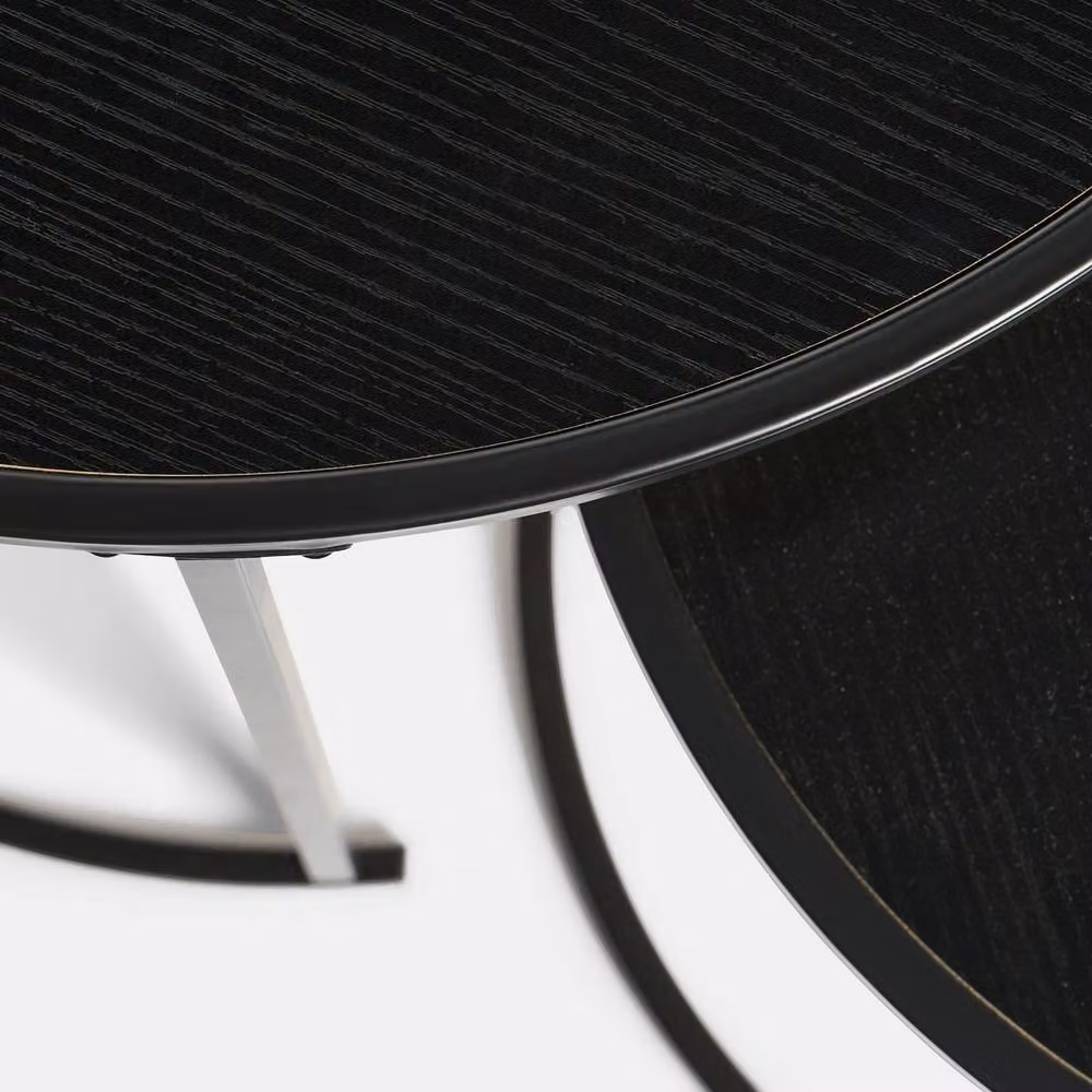 OHS Manhattan Round Nesting Side Coffee Tables with Black Metal Frame – 4