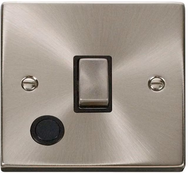 SE Home 1 Gang 20A Ingot DP Switch with Flex in Satin Brushed Chrome and Metallic Silver