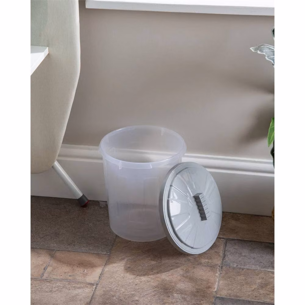 Nordara 8L Fun Bin with Flip Lid in Grey and Transparent Plastic – 2