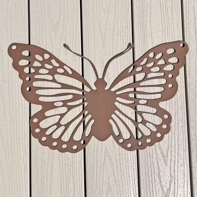 Ascalon Antique Brown Metal Butterfly Wall Mount Ornament