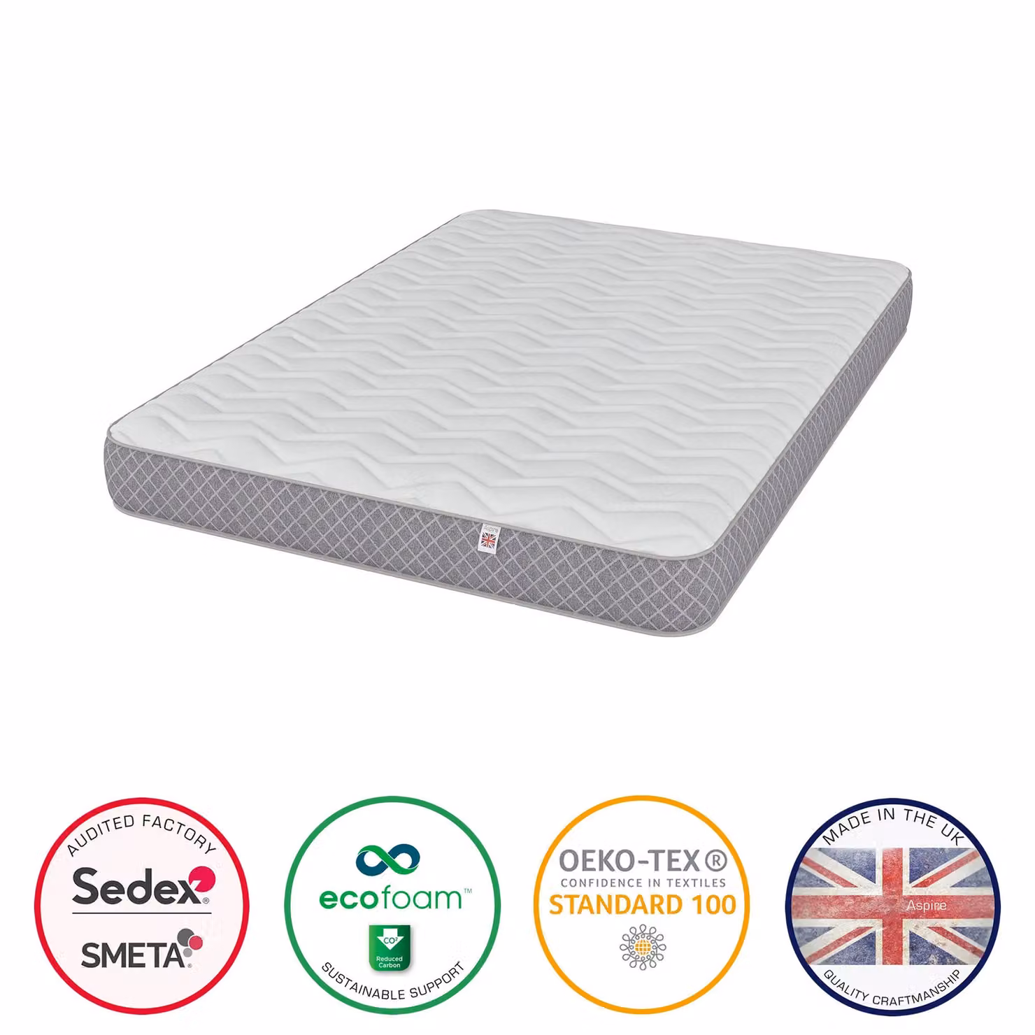 Aspire Kids Anti Allergy Bonell Spring Mattress with OEKO-TEX Fabric in White, W/D/H: 120 x 200 cm – 1