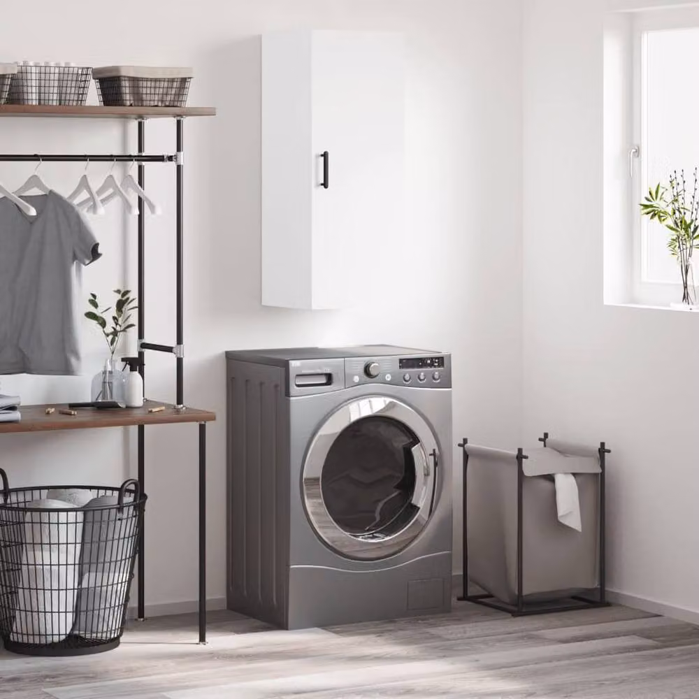Berkfield Home Wall Mounted White Cabinet with Internal Shelves, W: 34.5 cm, D: 34.5 cm, H: 90 cm – 2