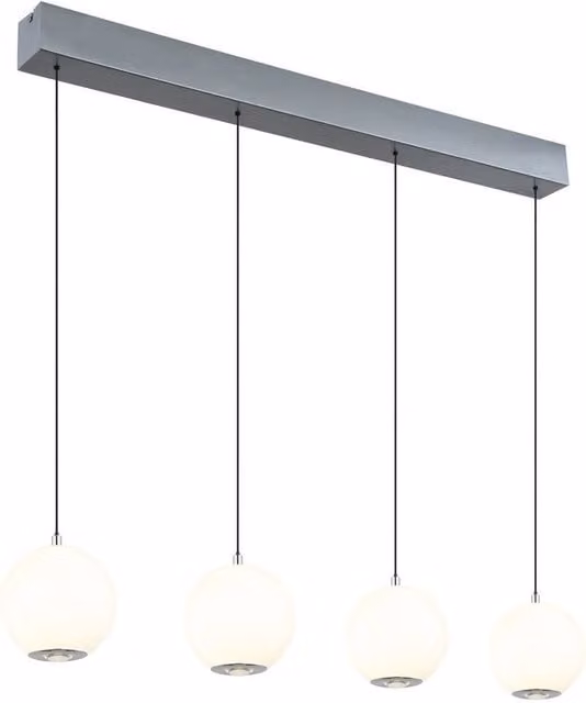 Netlighting Simmons Bar Pendant Ceiling Light in Grey with 4x LED bulbs and adjustable height – 1