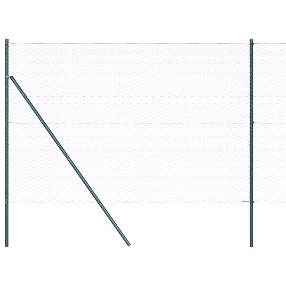 Berkfield Home Green Powder-Coated Steel Hexagon Fence, H: 150 cm x W: 10 m – 4
