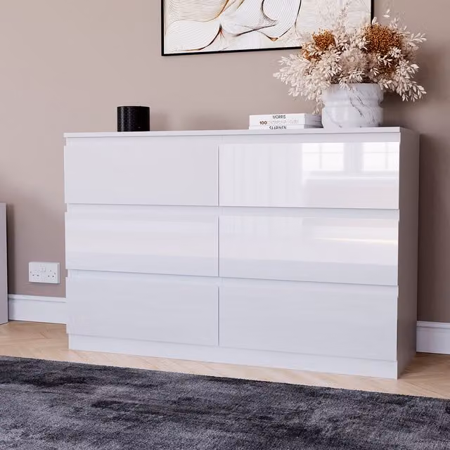 Vida Designs Glinton 6 Drawer Chest in White