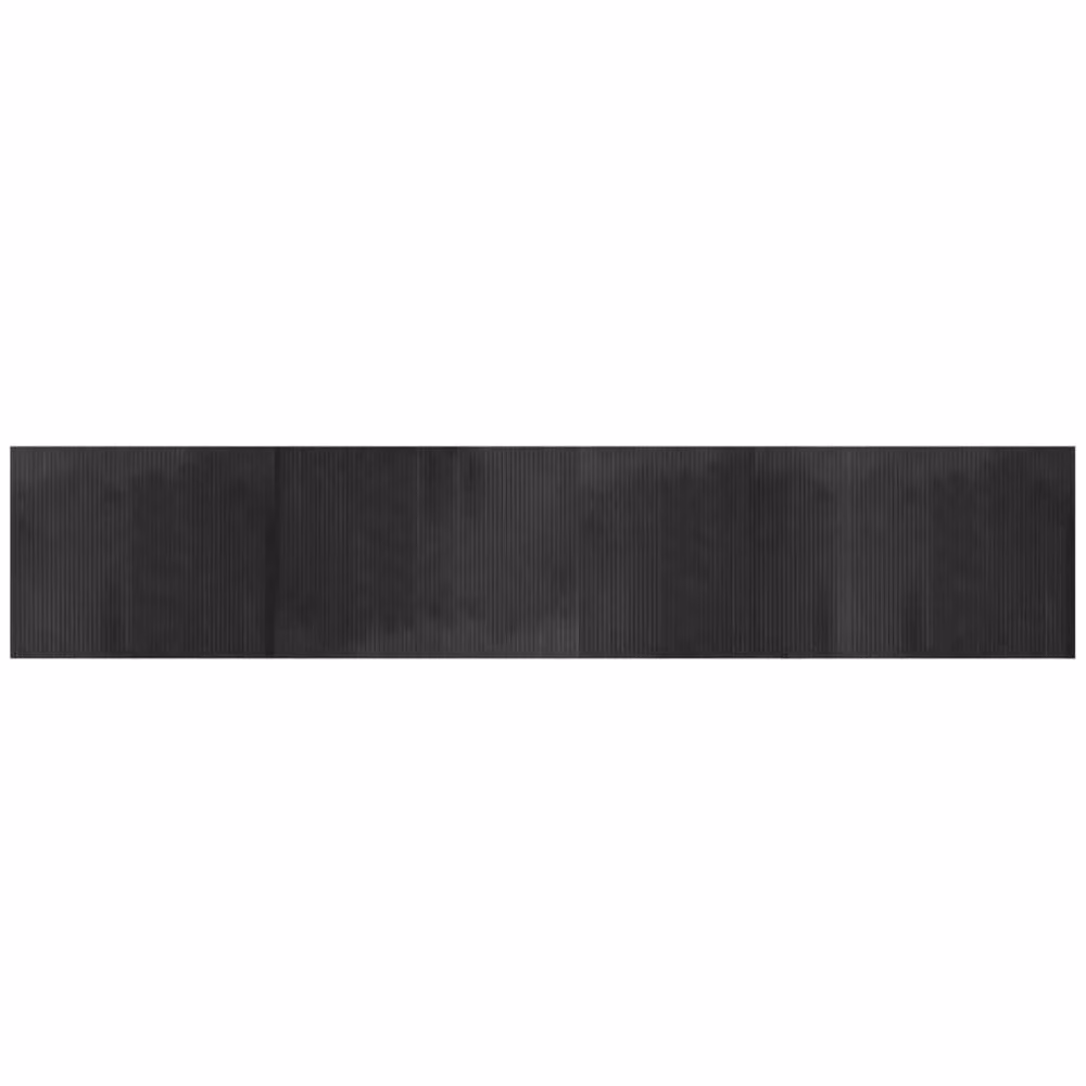 Berkfield Home Rectangular Striped Rug in Grey and Black, Bamboo and Polypropylene, W: 80 cm, L: 400 cm – 2