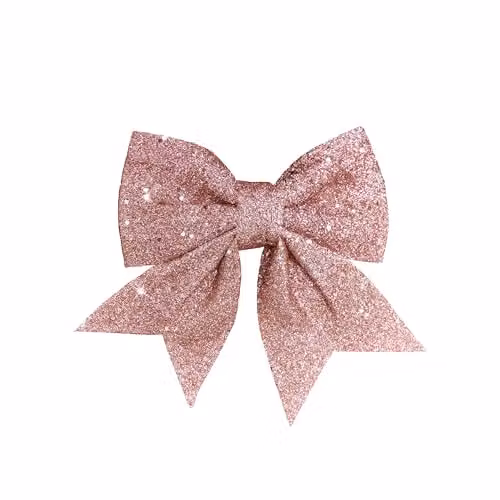 Melody Maison Set of 4 Pink Glitter Christmas Bow Pendants – 4