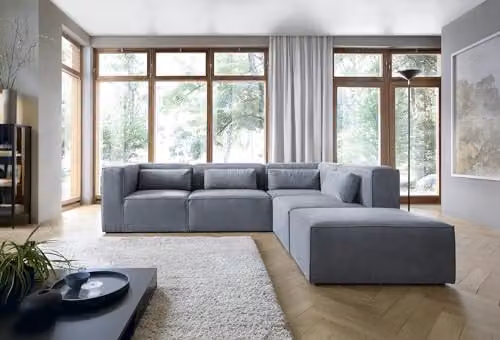 Abakus Direct Doris Large Reversible L-Shaped Corner Sofa in Dark Grey, W: 282 cm, D: 257 cm, H: 73 cm – 5