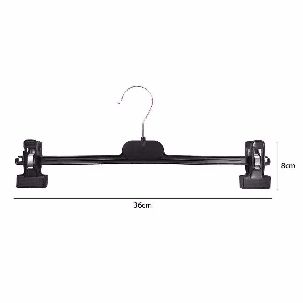 KORVIXA 10-Pack Non-Slip Trouser and Skirt Hangers with Clips and Swivel Hooks, Black – 2