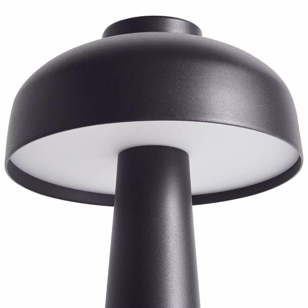 Wyld and Coco Black Wireless LED Mushroom Table Lamp with Dimmable Touch Control – 5