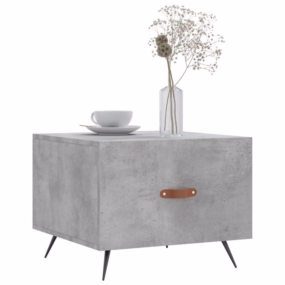 Berkfield Home Set of 2 Square Coffee Tables in Concrete Grey, W/D/H: 50 x 50 x 40 cm – 3
