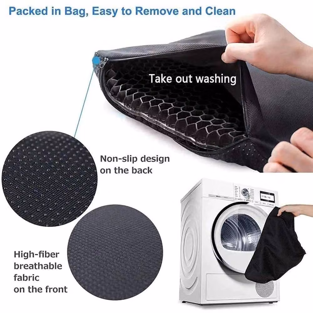 EONLION Ergonomic Breathable Gel Seat Cushion, Black, W: 120 cm, D: 90 cm – 4