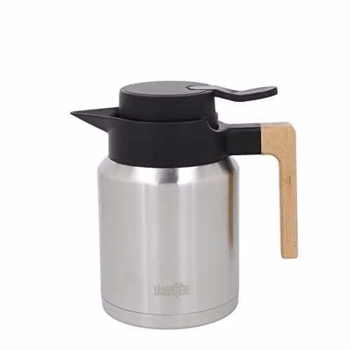 La Cafetiere Double Walled Stainless Steel Vacuum Jug with Lid, Silver, 1.2 l