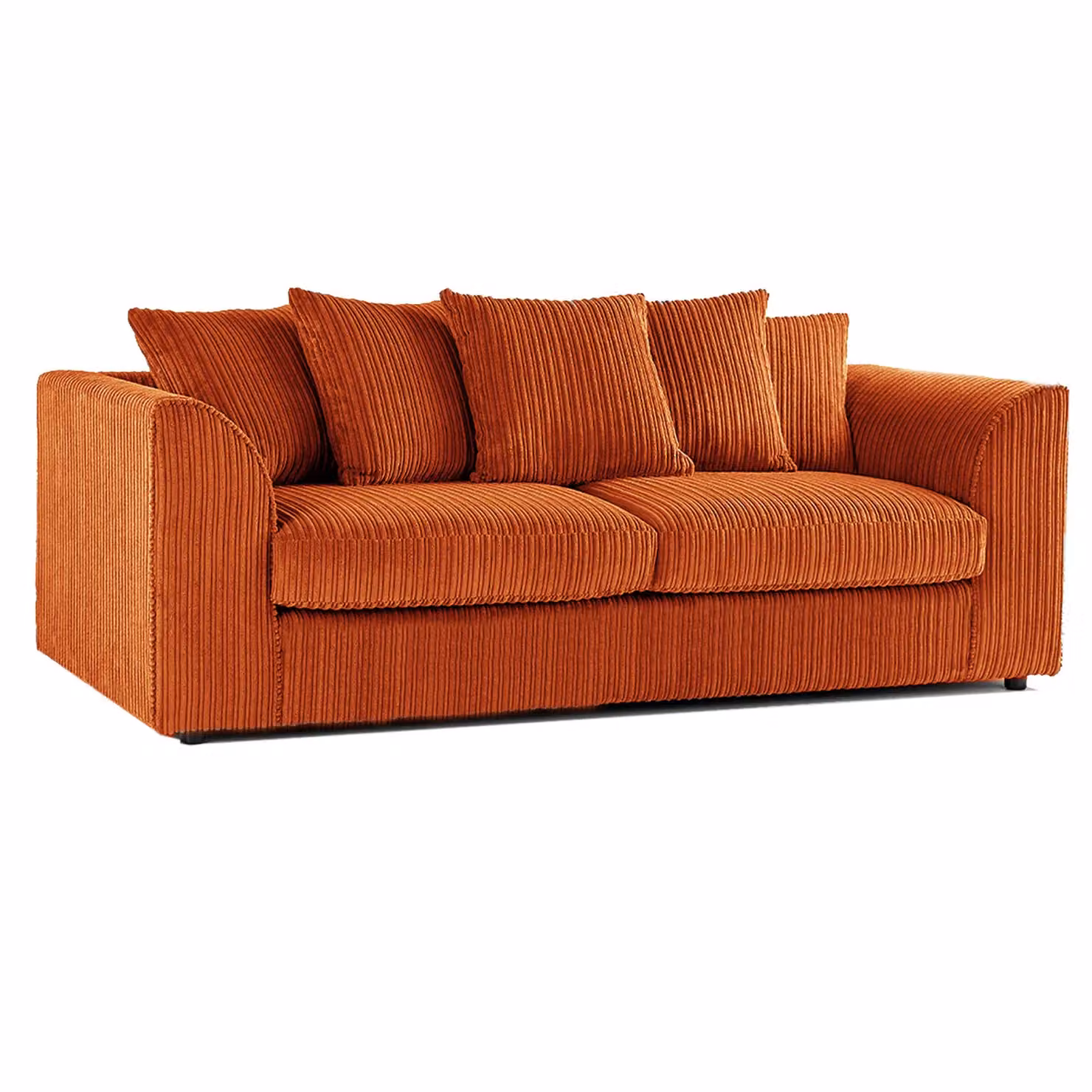 Luxor Living Orange Jumbo Cord Fabric 3 + 2 Sofa Suite with Scatter Cushions – 2
