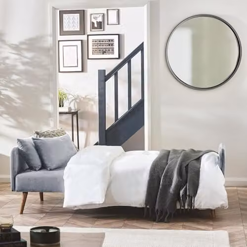 Julian Bowen Andi 3 Seater Fabric Sofa Bed in Grey, H78 x W190 x D84 cm