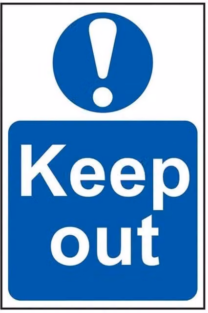 Scan Sign Keep Out Multicolour and Blue Plastic Sign