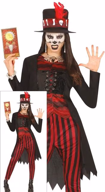 Fiestas Guirca Teen Girls Witch Costume Set in Black and Red