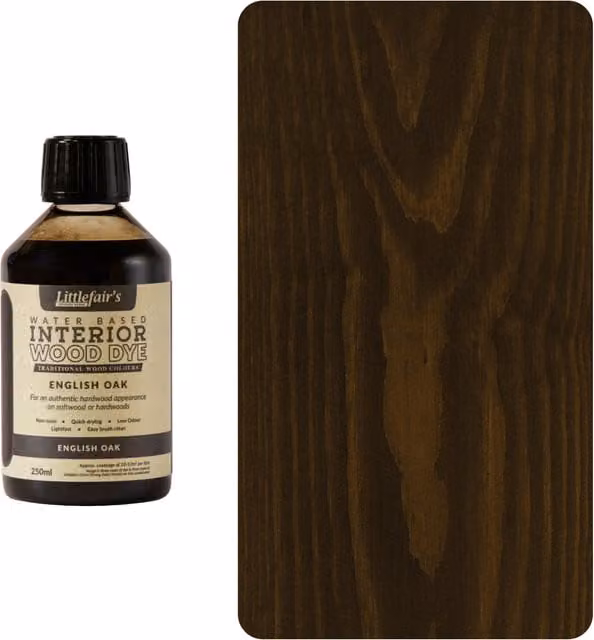 Littlefair's Indoor Wood Stain in English Oak, Brown, 0.25 l